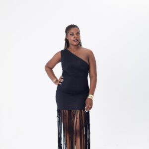 THE ZURI ONE SHOULDER FRINGE DRESS